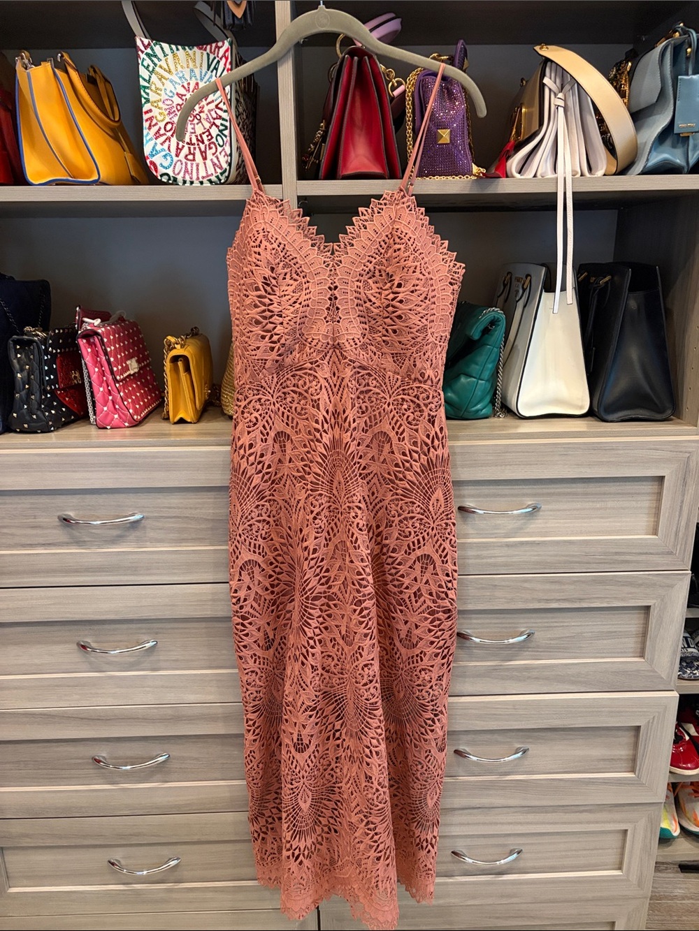 Marissa Webb Rosewood Crochet Midi Dress